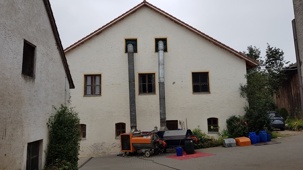 Heißluftmaschinen im Einsatz